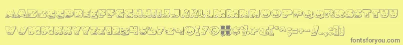 LandSharkOutlineGrunge Font – Gray Fonts on Yellow Background