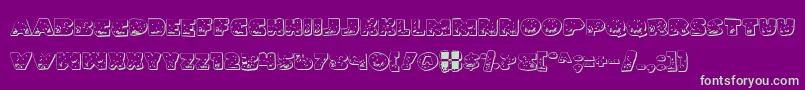 LandSharkOutlineGrunge-Schriftart – Grüne Schriften auf violettem Hintergrund