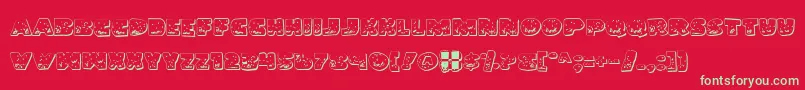 LandSharkOutlineGrunge Font – Green Fonts on Red Background