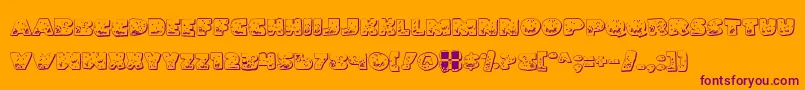 LandSharkOutlineGrunge Font – Purple Fonts on Orange Background