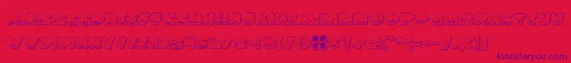 LandSharkOutlineGrunge-Schriftart – Violette Schriften auf rotem Hintergrund