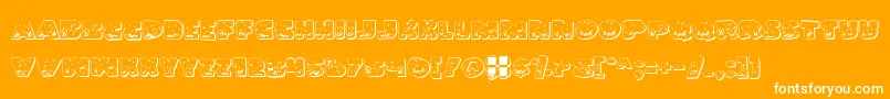 LandSharkOutlineGrunge-Schriftart – Weiße Schriften auf orangefarbenem Hintergrund