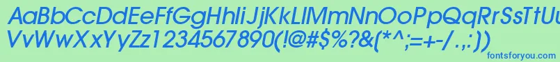 TrendexlightsskBoldItalic Font – Blue Fonts on Green Background