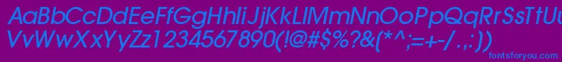 TrendexlightsskBoldItalic Font – Blue Fonts on Purple Background