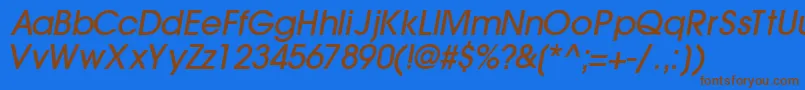TrendexlightsskBoldItalic Font – Brown Fonts on Blue Background