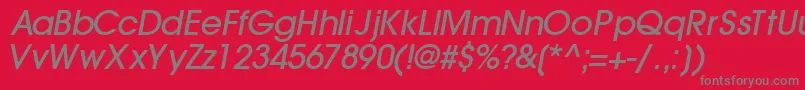 フォントTrendexlightsskBoldItalic – 赤い背景に灰色の文字