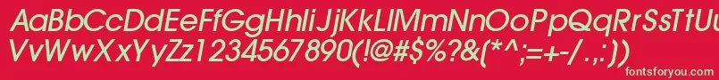 TrendexlightsskBoldItalic Font – Green Fonts on Red Background