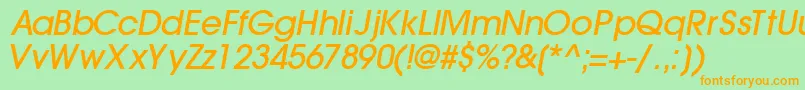 TrendexlightsskBoldItalic Font – Orange Fonts on Green Background