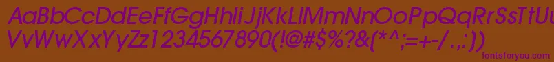 TrendexlightsskBoldItalic Font – Purple Fonts on Brown Background