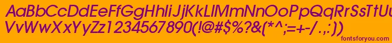 TrendexlightsskBoldItalic Font – Purple Fonts on Orange Background