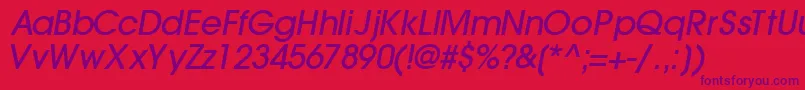 TrendexlightsskBoldItalic Font – Purple Fonts on Red Background