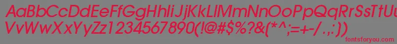 TrendexlightsskBoldItalic Font – Red Fonts on Gray Background