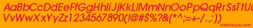 TrendexlightsskBoldItalic Font – Red Fonts on Orange Background