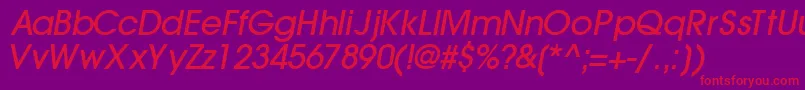 TrendexlightsskBoldItalic Font – Red Fonts on Purple Background