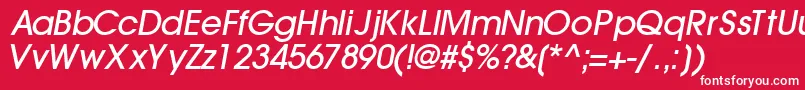 TrendexlightsskBoldItalic Font – White Fonts on Red Background