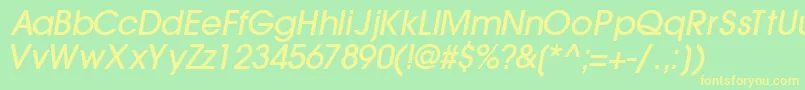 TrendexlightsskBoldItalic Font – Yellow Fonts on Green Background