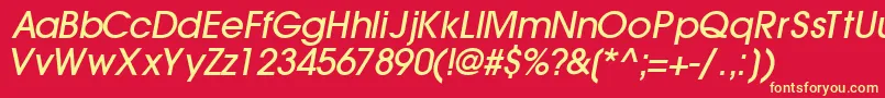 TrendexlightsskBoldItalic Font – Yellow Fonts on Red Background