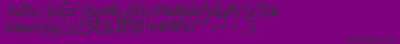 DrEveL-fontti – mustat fontit violetilla taustalla