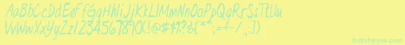 フォントDrEveL – 黄色い背景に緑の文字