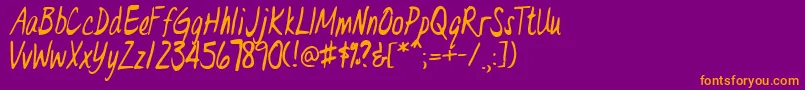 Weitere Informationen zur DrEveL-Schriftart DrEveL-Schriftart – Orangefarbene Schriften auf violettem Hintergrund