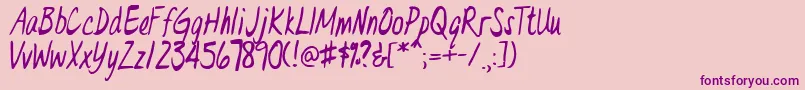 DrEveL Font – Purple Fonts on Pink Background