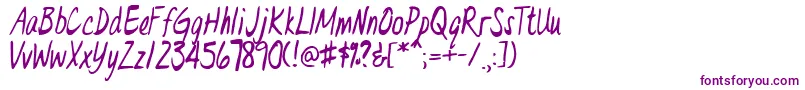 DrEveL-Schriftart – Violette Schriften auf weißem Hintergrund