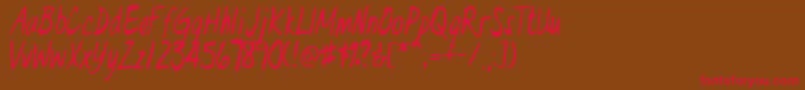 DrEveL Font – Red Fonts on Brown Background