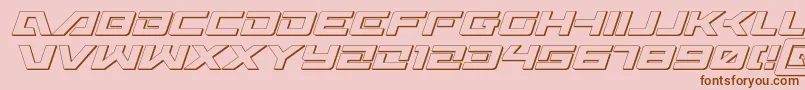 Fonte Wildcard313Dital – fontes marrons em um fundo rosa
