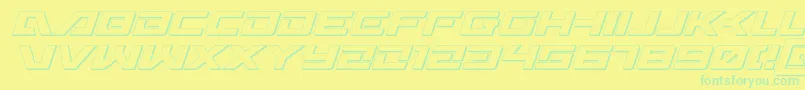 Wildcard313Dital-fontti – vihreät fontit keltaisella taustalla