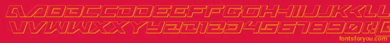 Wildcard313Dital Font – Orange Fonts on Red Background
