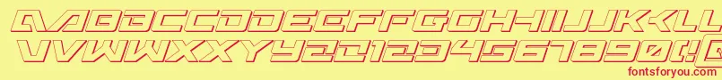 Wildcard313Dital-Schriftart – Rote Schriften auf gelbem Hintergrund