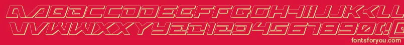 Wildcard313Dital Font – Yellow Fonts on Red Background