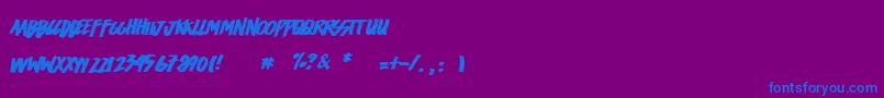 フォントEasycore – 紫色の背景に青い文字