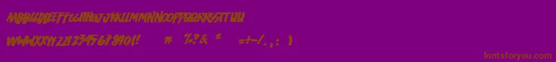 Easycore-Schriftart – Braune Schriften auf violettem Hintergrund