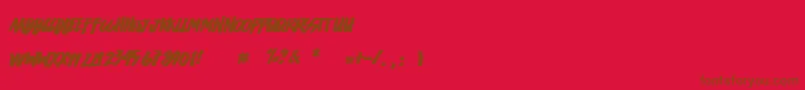 Easycore-Schriftart – Braune Schriften auf rotem Hintergrund