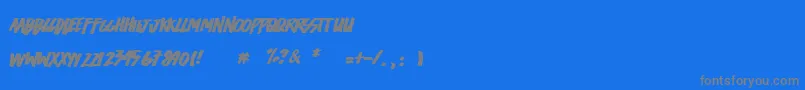 Easycore-fontti – harmaat kirjasimet sinisellä taustalla