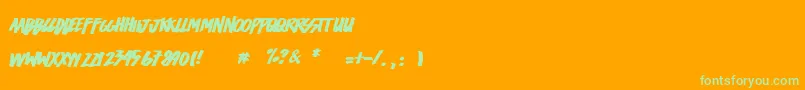Easycore Font – Green Fonts on Orange Background