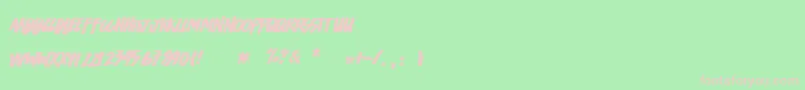 Easycore-fontti – vaaleanpunaiset fontit vihreällä taustalla