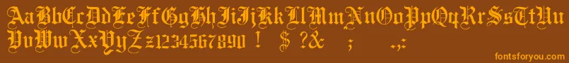 JmhSantaMaria Font – Orange Fonts on Brown Background