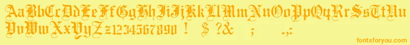 JmhSantaMaria Font – Orange Fonts on Yellow Background