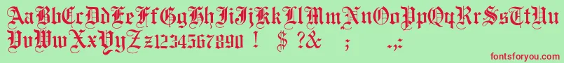 JmhSantaMaria Font – Red Fonts on Green Background