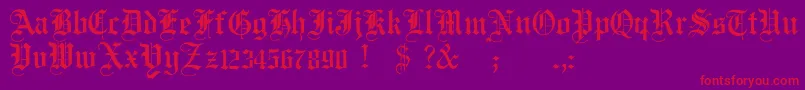 JmhSantaMaria-Schriftart – Rote Schriften auf violettem Hintergrund