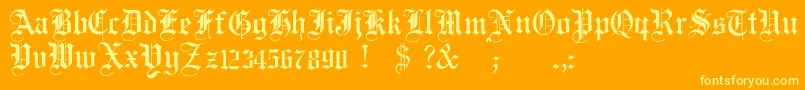 JmhSantaMaria-Schriftart – Gelbe Schriften auf orangefarbenem Hintergrund