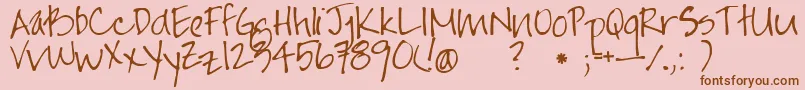 Jayneprinthand Font – Brown Fonts on Pink Background
