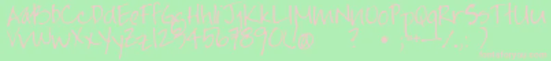 Jayneprinthand Font – Pink Fonts on Green Background