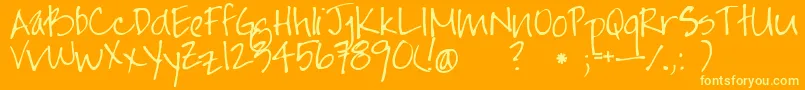 Jayneprinthand Font – Yellow Fonts on Orange Background