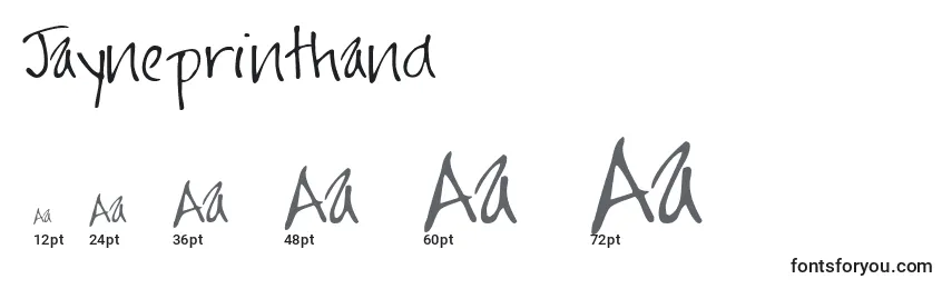 Jayneprinthand Font Sizes