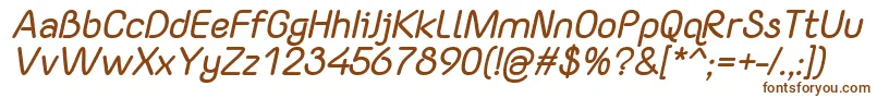 YaahowuBoldItalic Font – Brown Fonts on White Background