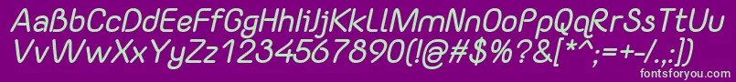 YaahowuBoldItalic Font – Green Fonts on Purple Background