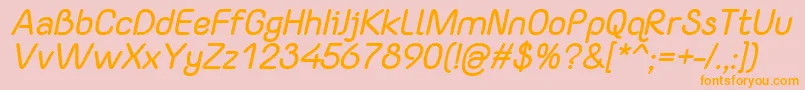 YaahowuBoldItalic Font – Orange Fonts on Pink Background